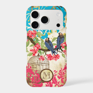 Monogramme Birdcage Bird Damask iPhone 5 Coque