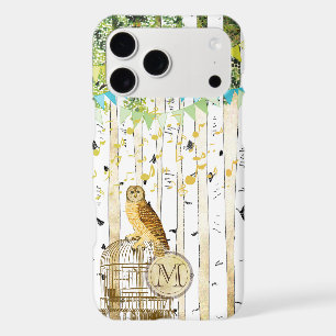 Monogramme Birdcage Chouette Vintage Birch Tree iP