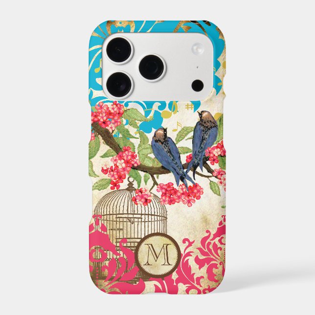 Monogramme Birdcage Oiseau Damask (Verso)