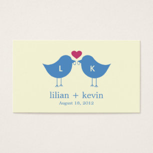 Monogramme Birds Wedding Favor Tags