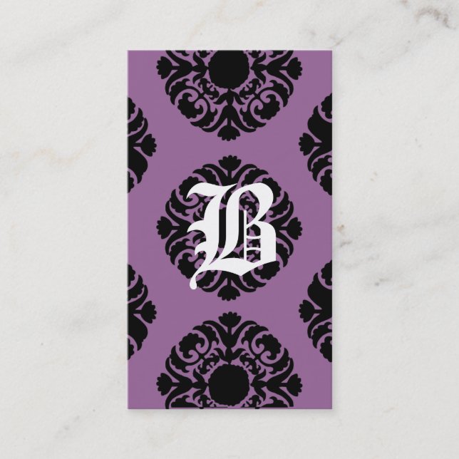 Monogramme bl pourpre de damassé de cartes de (Devant)