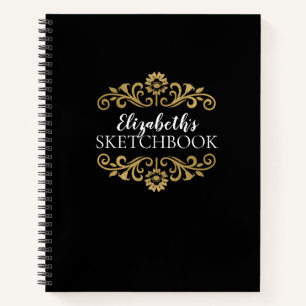 Monogramme Black Gold Artiste Carnet de carnet de