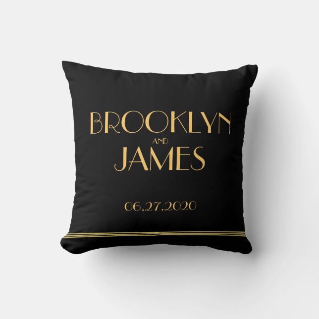 Monogramme Black Great Gatsby Mariages Coussins (Recto)