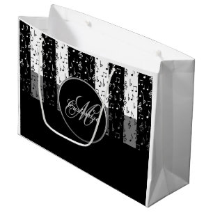 Monogramme Black & White Musical Stripes Grand Sac