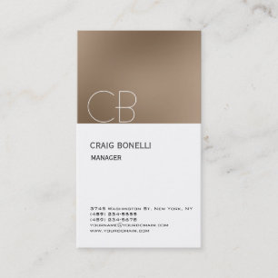 Monogramme Blanc Beige Carte de visite attirant