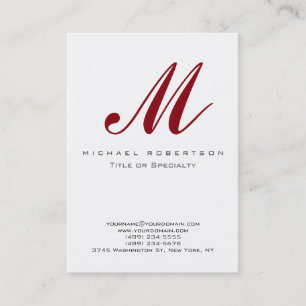 Monogramme blanc Carte de visite de Chubby rouge t