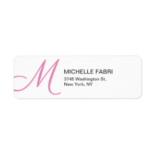 Monogramme blanc feminin Pink