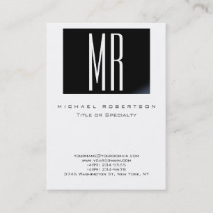 Monogramme Blanc noir de bande Carte de visite Chu