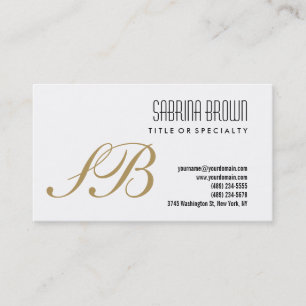 Monogramme Blanc Noir Or Consultant Carte de visit