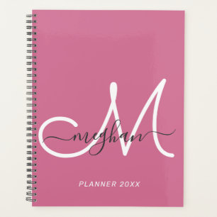 Monogramme blanc rose chaud moderne 2022