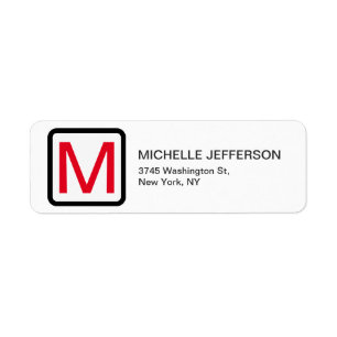 Monogramme blanc rouge professionnel Plaque modern