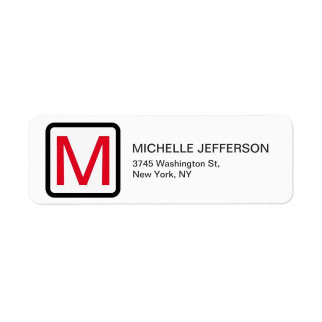 Monogramme blanc rouge professionnel Plaque modern (Devant)