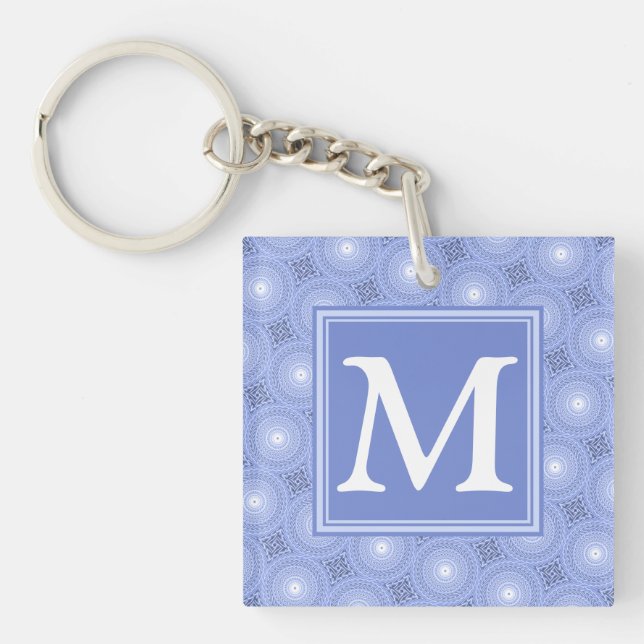 Monogramme bleu cercles motif (Devant)
