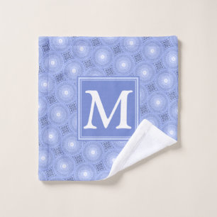 Monogramme bleu cercles motif