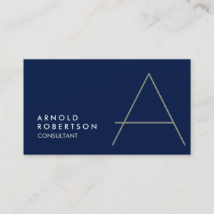 Monogramme bleu foncé clair Carte de visite tendan