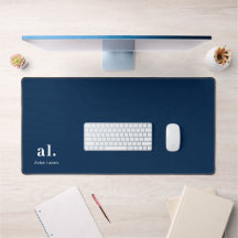Monogramme Bleu foncé élégant Bureau minimaliste m