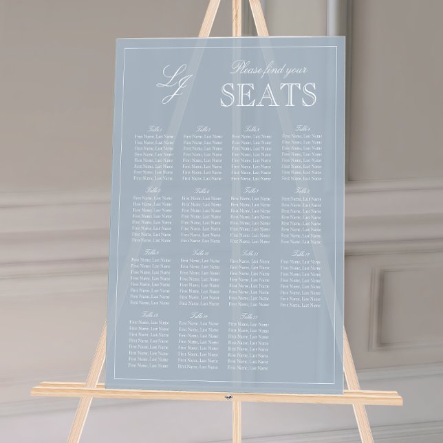 Monogramme bleu foncé moderne Mariage de script Si (Wedding Seating Chart!
)