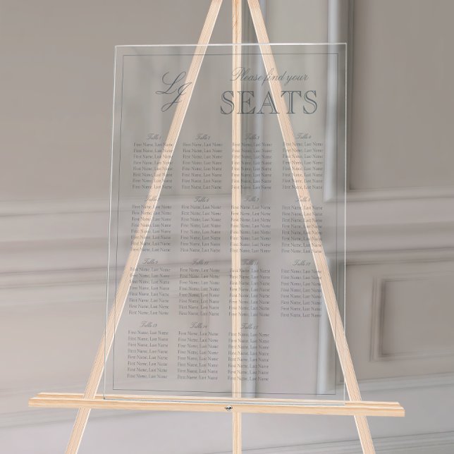 Monogramme bleu foncé moderne Mariage de script Si (Wedding Seating Chart!
)
