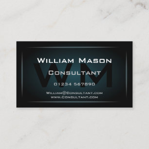 Monogramme bleu haute résolution Carte de visite p