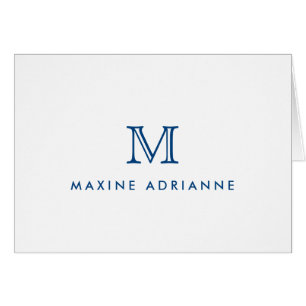 Monogramme bleu marine moderne minimaliste