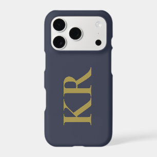 Monogramme bleu marine Or Minimaliste Hommes