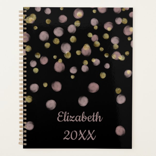 Monogramme bleu rose or superposition sur noir (Devant)