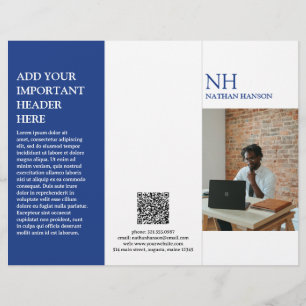 Monogramme bleu simple Brochure moderne