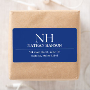 Monogramme bleu simple moderne