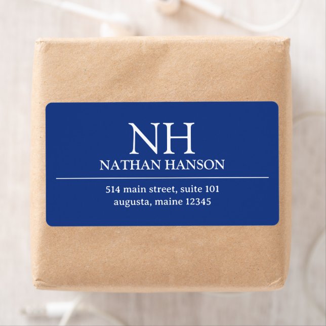 Monogramme bleu simple moderne (En situation)