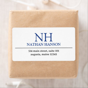 Monogramme bleu simple moderne