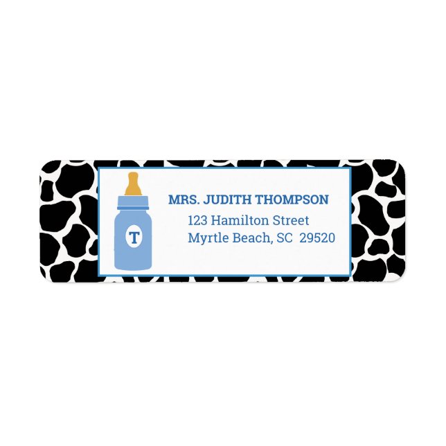 Monogramme Blue Cowprint Milk a Holic Étiquette de (Devant)