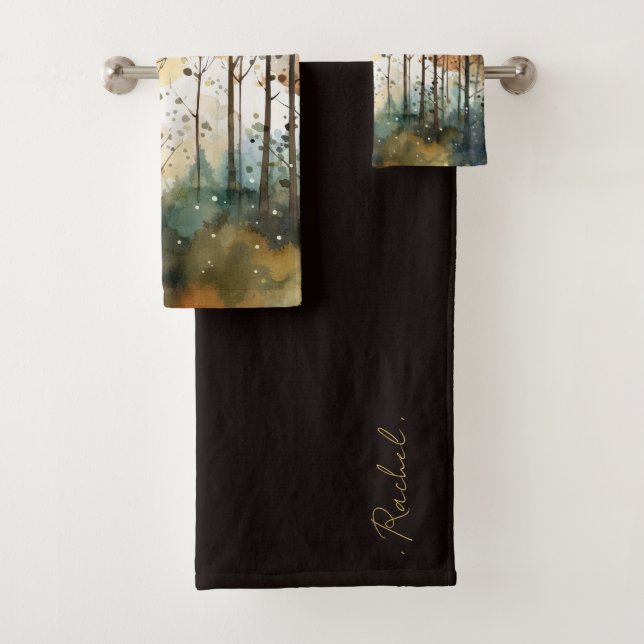 Monogramme Boho de la forêt aquarelle (En situation)