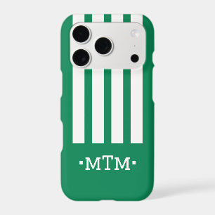 Monogramme Bold Moderne Rayé Vert