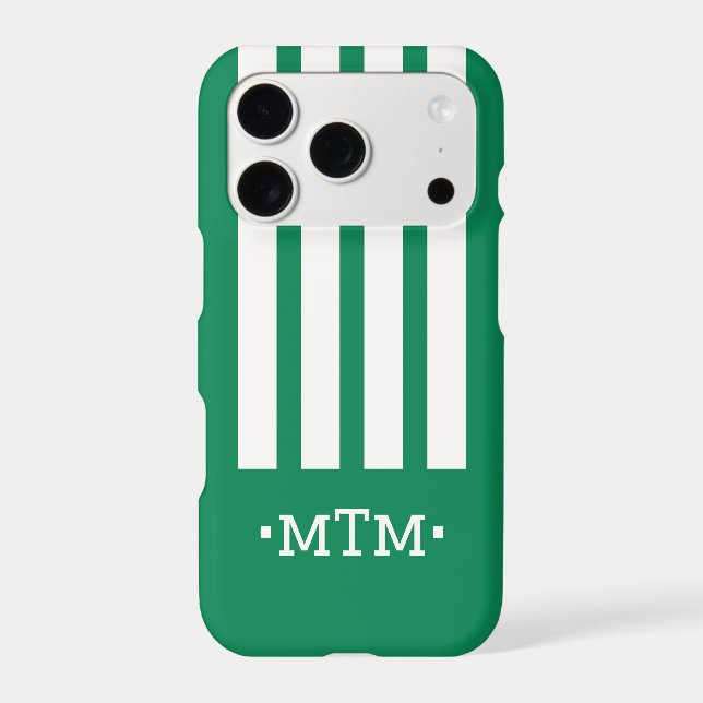 Monogramme Bold Moderne Rayé Vert (Verso)