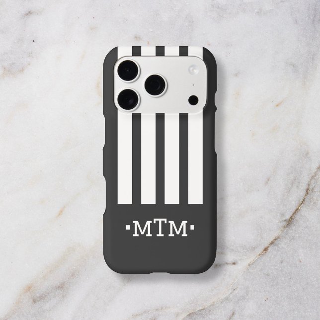 Monogramme Bold Moderne Rayure Noir (Créateur téléchargé)
