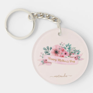 Monogramme Bonne fête des mères rose florale