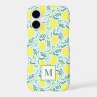 Monogramme botanique citron motif Coque-Mate iPhon