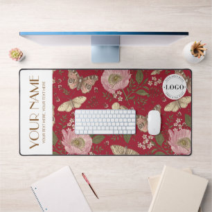 Monogramme botanique Fleur sauvage moderne rouge f