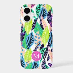 Monogramme botanique tropical moderne coloré