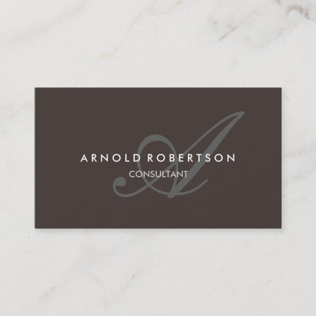 Monogramme Brown Carte de visite tendance (Devant)