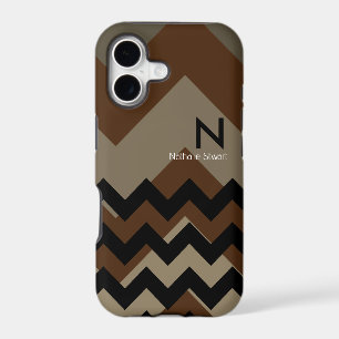 Monogramme Brown Chevron noir