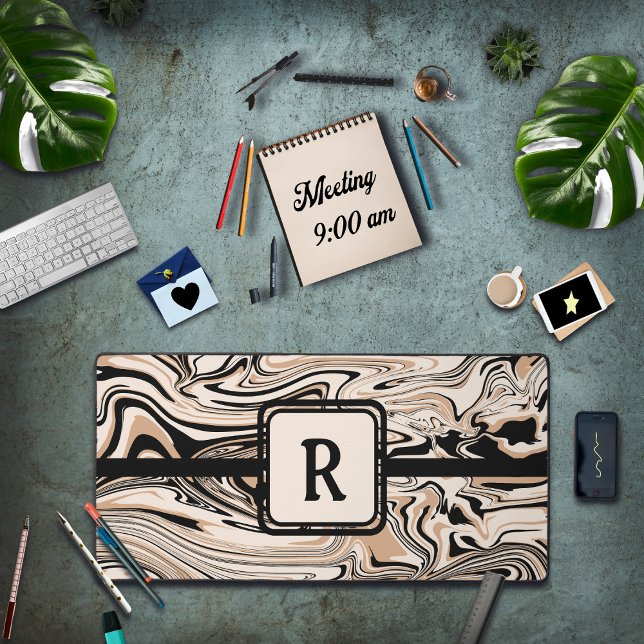Monogramme Brown de Motif noir moderne (Créateur téléchargé)