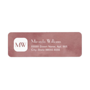 Monogramme Brown Rosy simple et chic avec nom