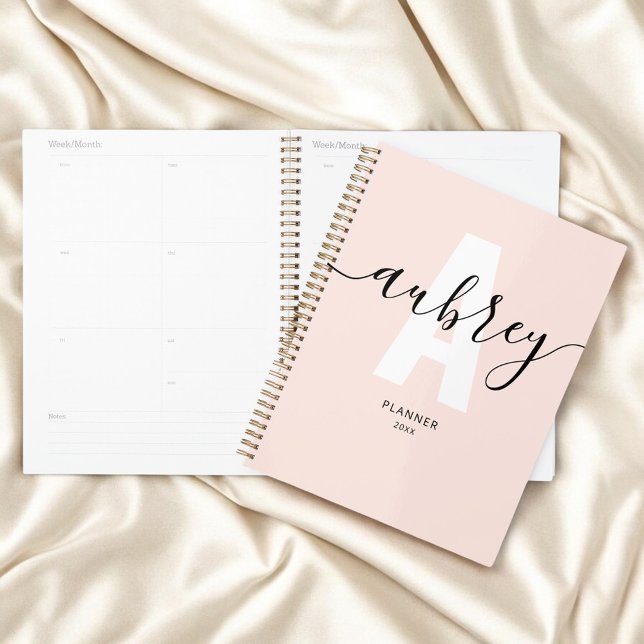 Monogramme calligraphie Girl Blush rose (Créateur téléchargé)