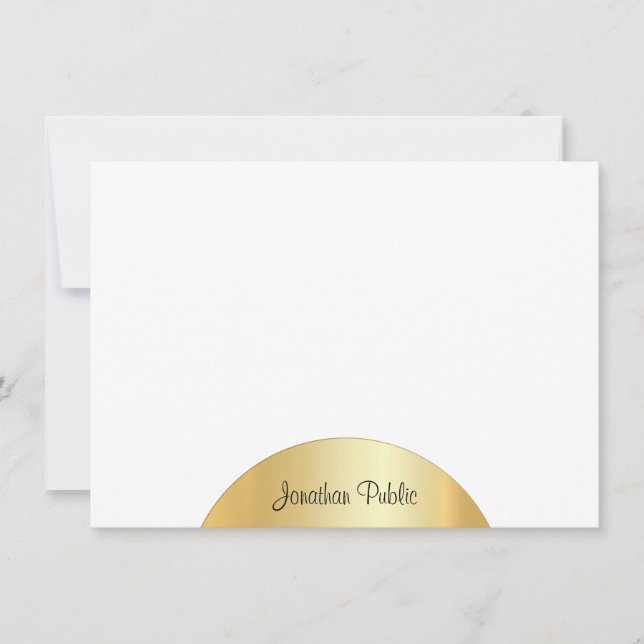 Monogramme calmé Élégant Modèle Faux Gold (Devant)