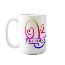 Monogramme cardiaque - Mugs de café personnalisés