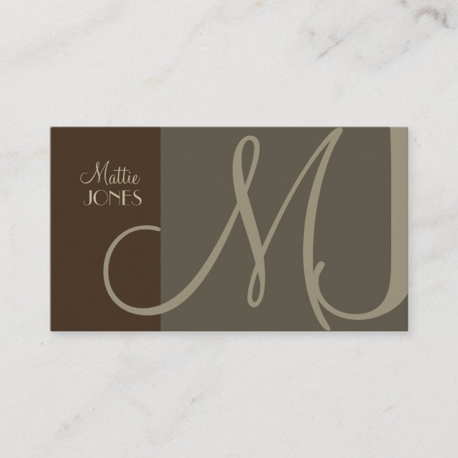 Monogramme Carte de visite en couleurs rétro (Devant)