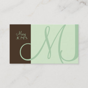 Monogramme Carte de visite en couleurs rétro