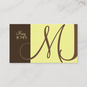 Monogramme Carte de visite en couleurs rétro