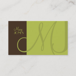 Monogramme Carte de visite en couleurs rétro